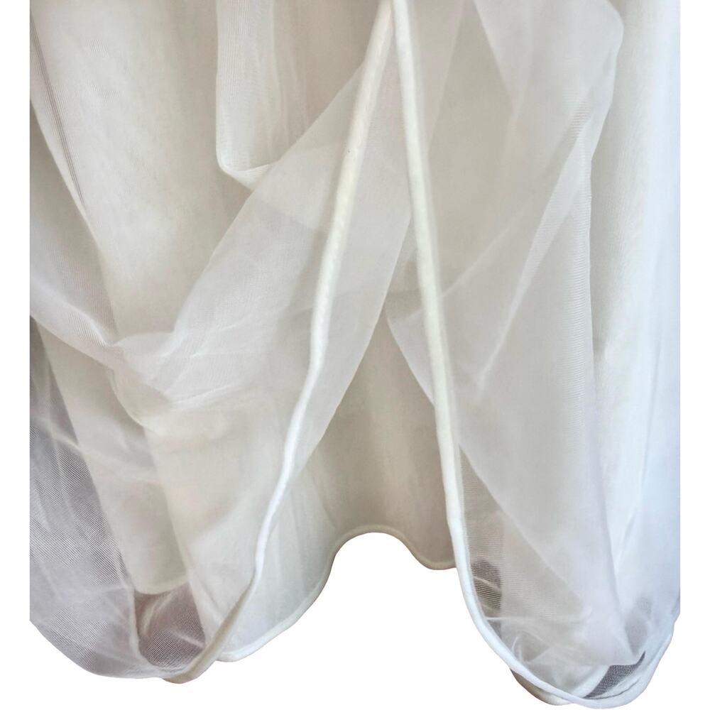 Vintage Jenne Marie Nylon Nightgown 1970s Pearl Button Empire Chiffon White S - Picture 9 of 12